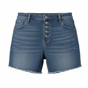 American Eagle The Dream Short Skinny Bermuda Denim Shorts Low Rise Button Fly